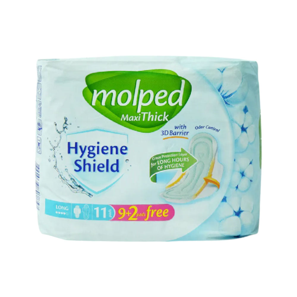 MOLPED MAXI THICK SANITARY PAD WITH BARRIER LONG 8PCS