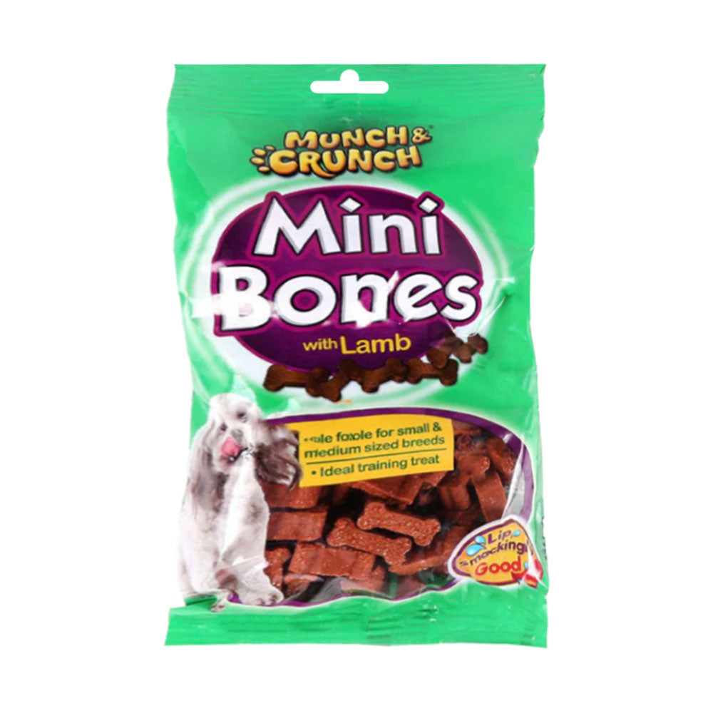 MUNCH & CRUNCH DOG FOOD MINI BONES WITH LAMBS 140 GM