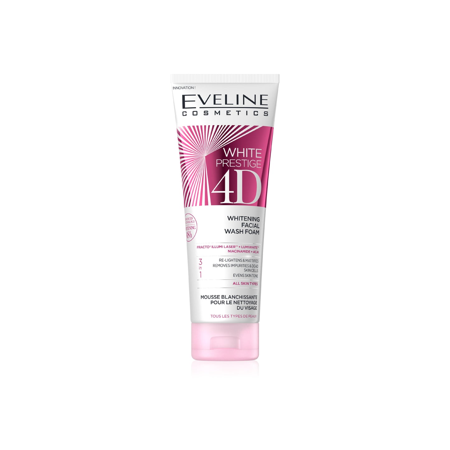 EVELINE WHITE PRESTIGE 4D WHITENING FACIAL WASH FOAM 100ML
