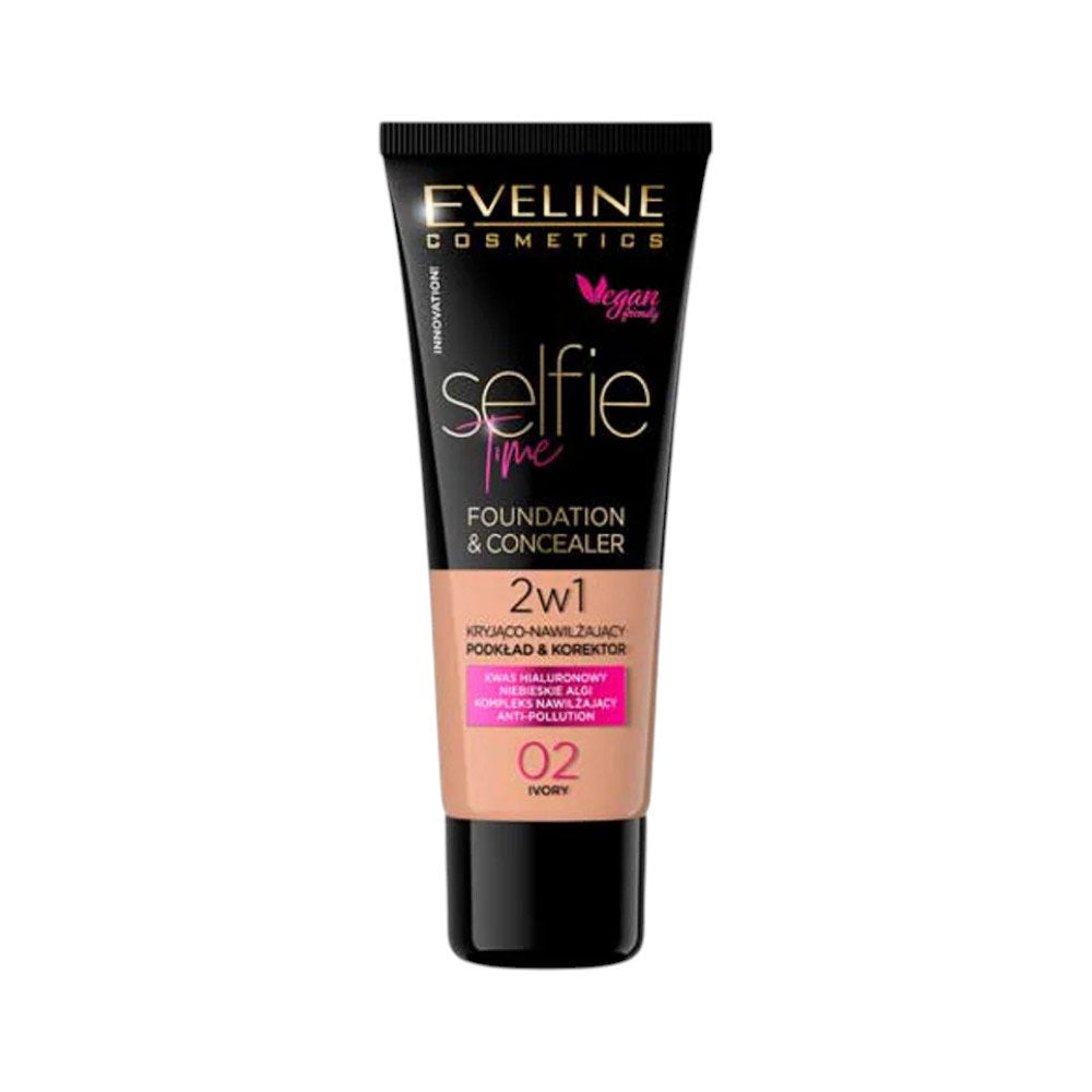 EVELINE SELFIE TIME FOUNDATION & CONCEALER 02 IVORY 30ML