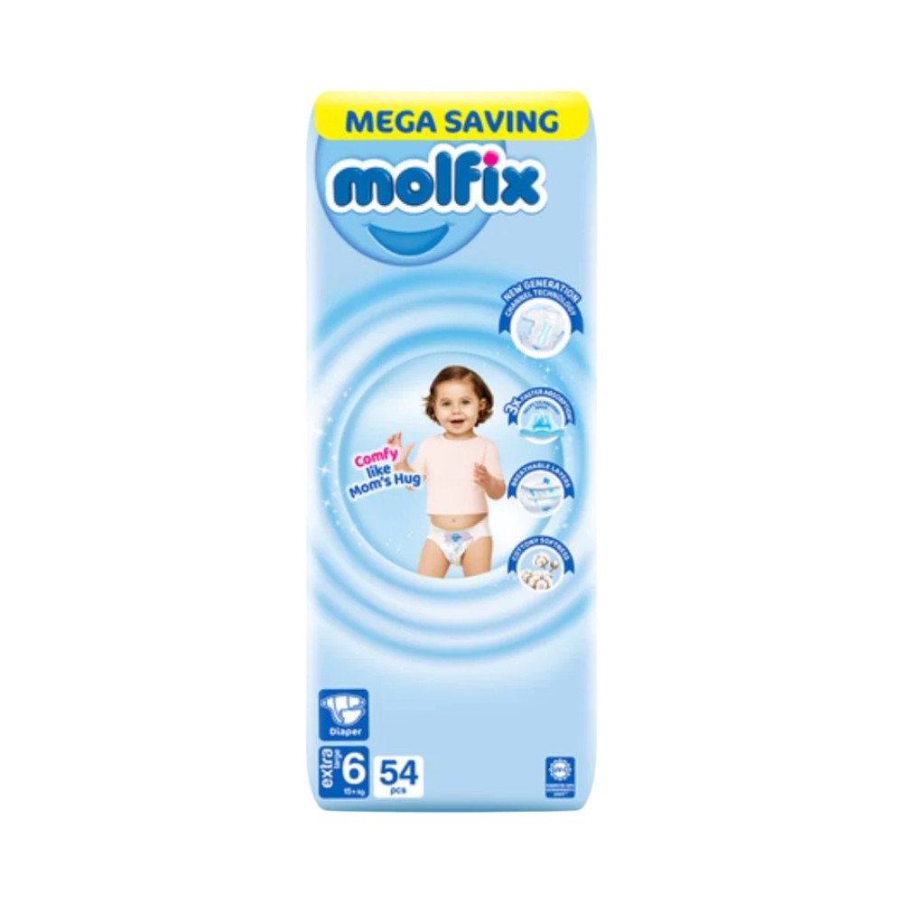 MOLFIX DIAPERS EXTRA LARGE 15 + KG 54 PCS