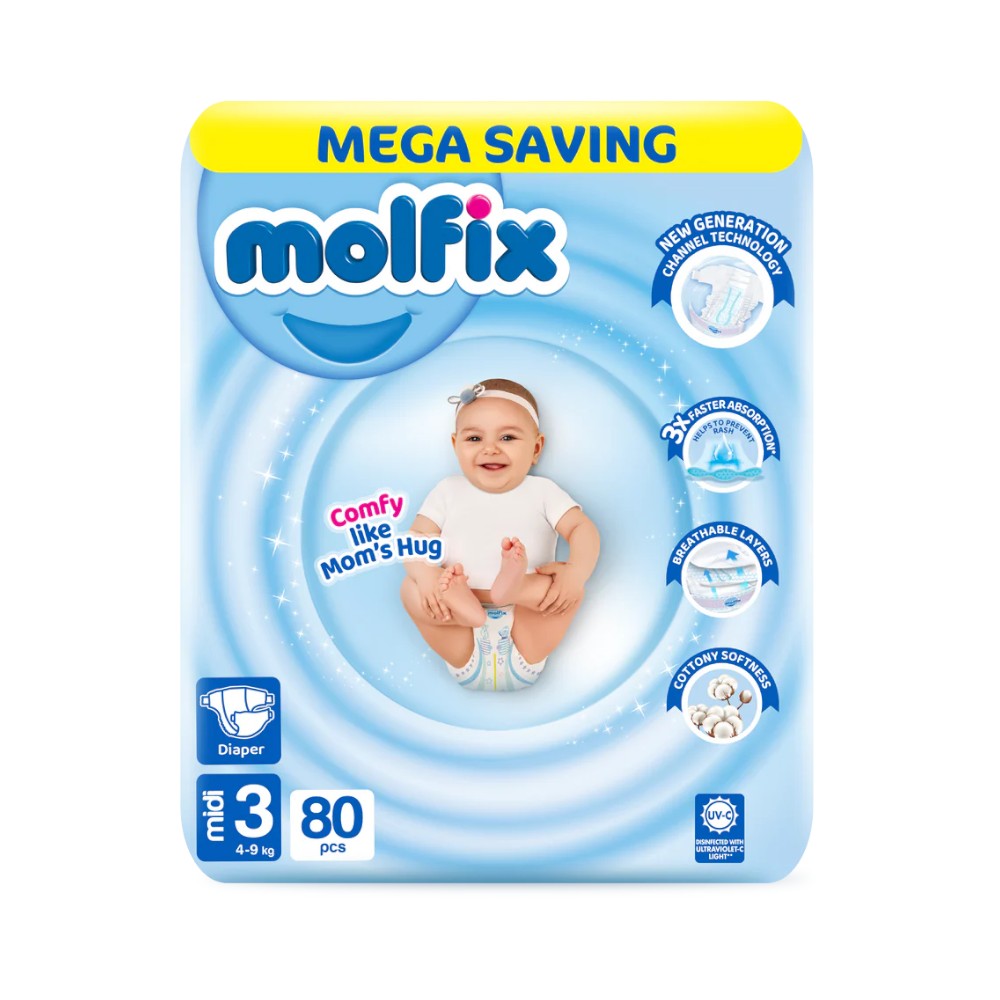 MOLFIX MEGA SAVING 3 MIDI 4-9 KG 80 PCS