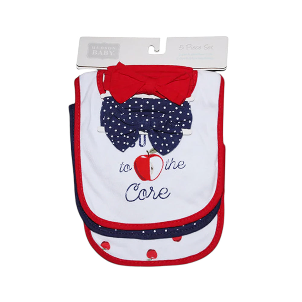 BABY BIB 3PC SET W 2 PAIR HEAD BAND IR MS-22 17614