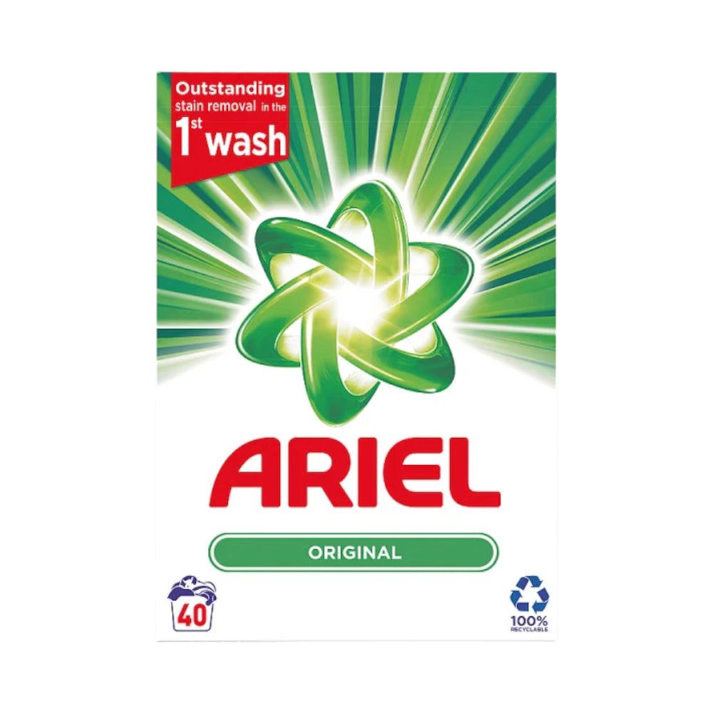 ARIEL WASHING POWDER ORIGINAL 40 WASH FAST DISSOLVING 2.6 KG