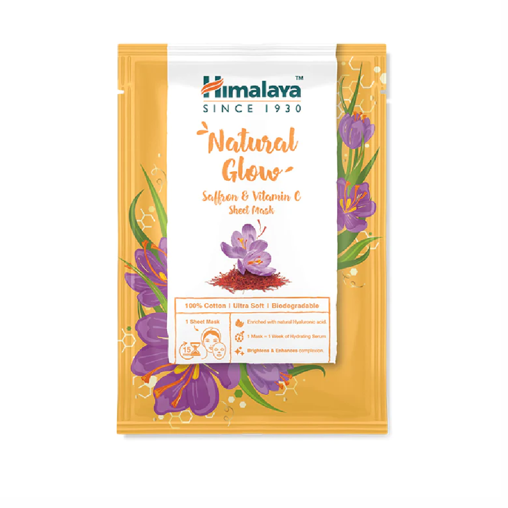 HIMALAYA NATURAL GLOW SAFFRON AND VITAMIN C SHEET MASK 30