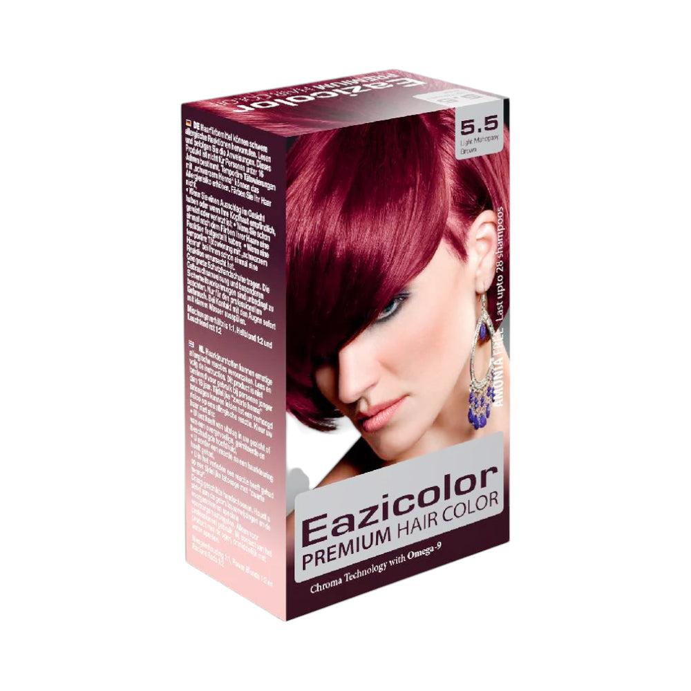 EAZICOLOR PREMIUM KIT FOR WOMEN 5.5 LIGHT MAHOGANY BROWN
