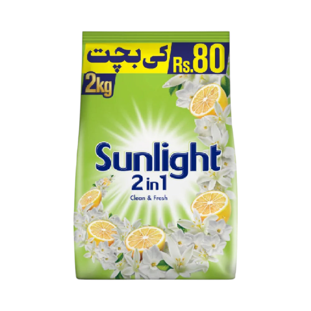 SUNLIGHT WASHING POWDER 2 IN 1 CLEAN & FRESH 2 KG