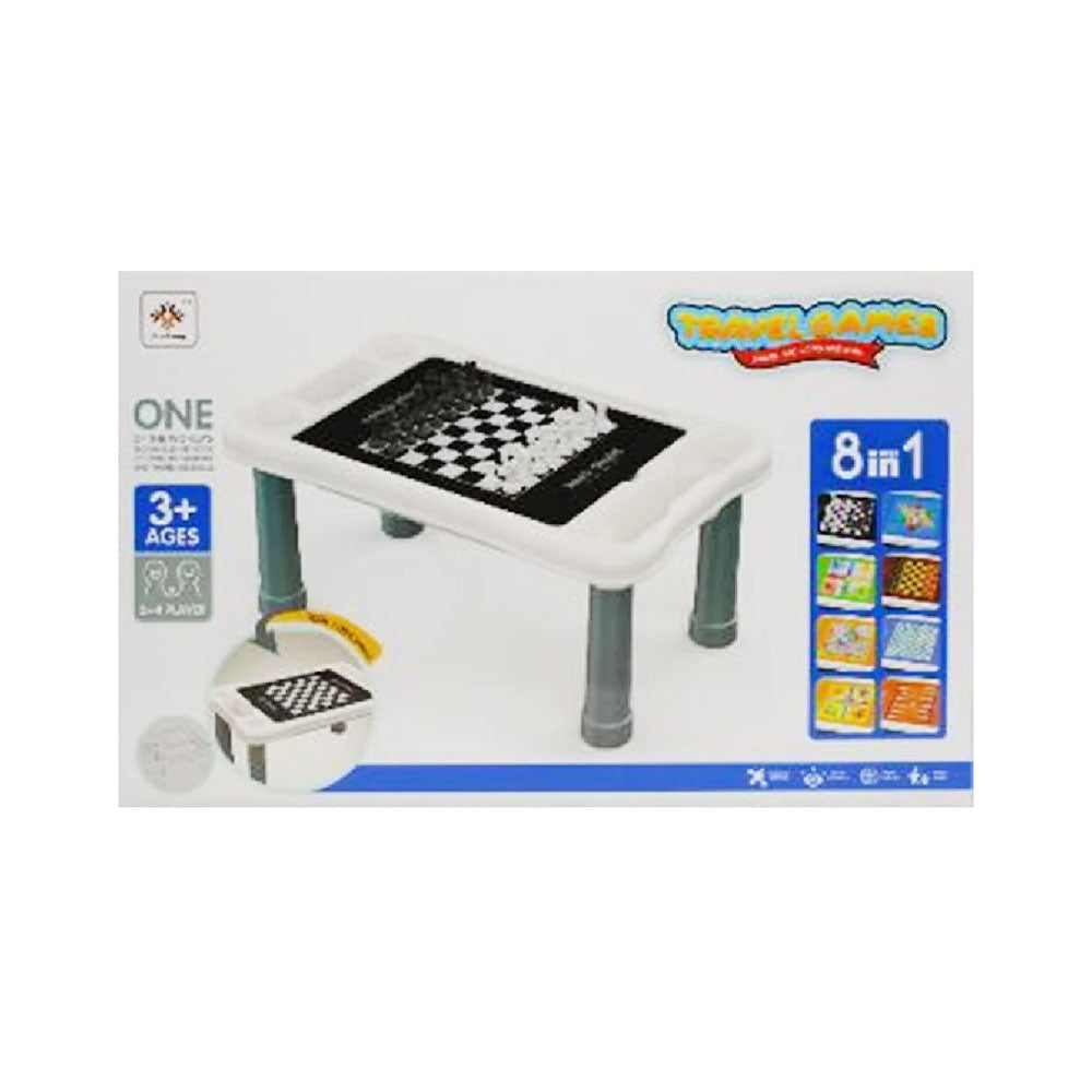 JF378-83 TRAVEL CHESS GAME TABLE 8IN1
