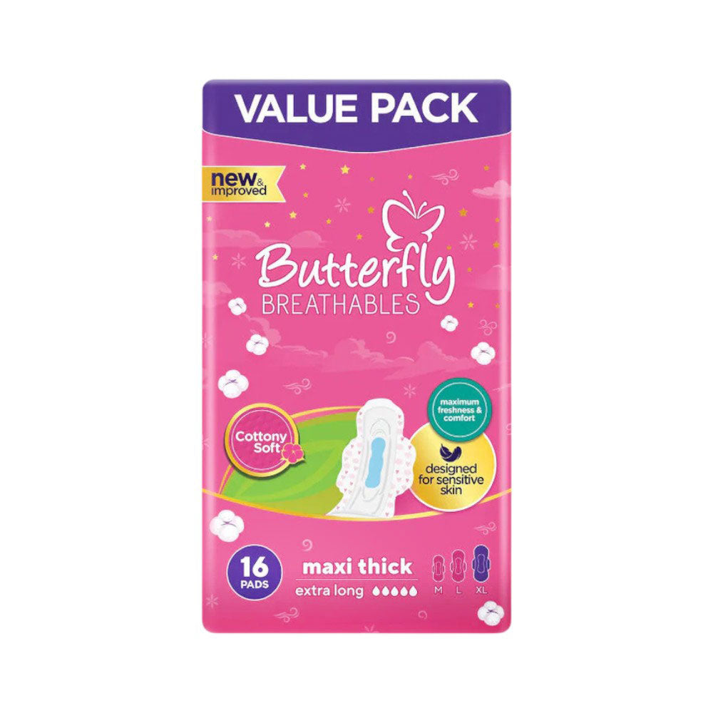 BUTTERFLY COTTONY SOFT MAXI THICK EXTRA LONG 16 PCS