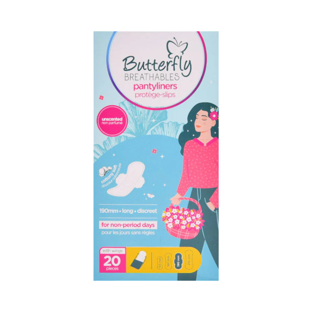 BUTTERFLY PANTYLINERS WITH WINGS 20PCS