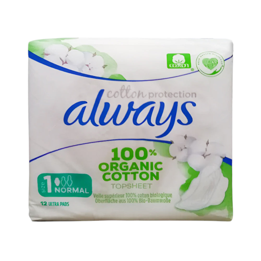 ALWAYS PAD COTTON PROTECTION ORGANIC 1 NORMAL 12PC