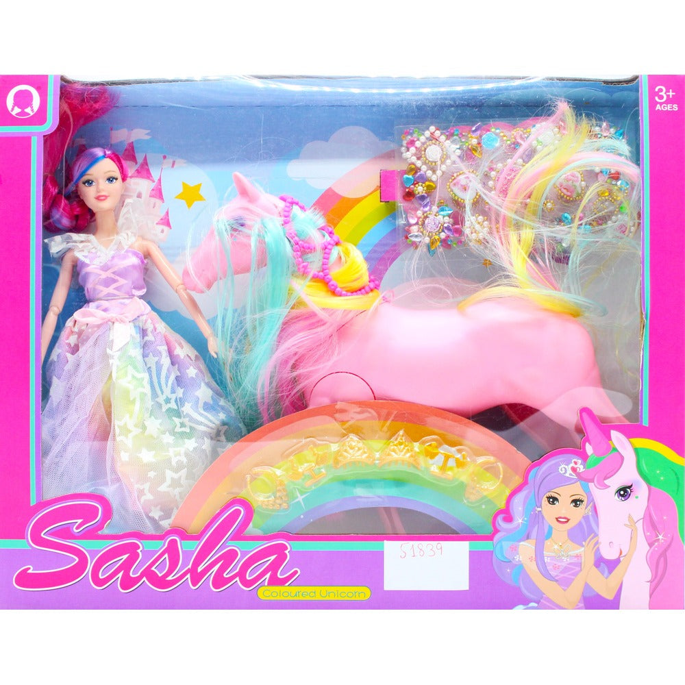 51839 BARBIE SASHA DOLL W-HORSE 11.5INCH