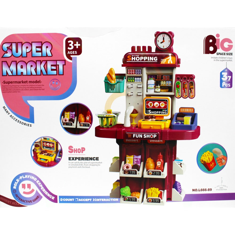 L666-89 MUSICAL SUPERMARKET KITCHEN 37PCS