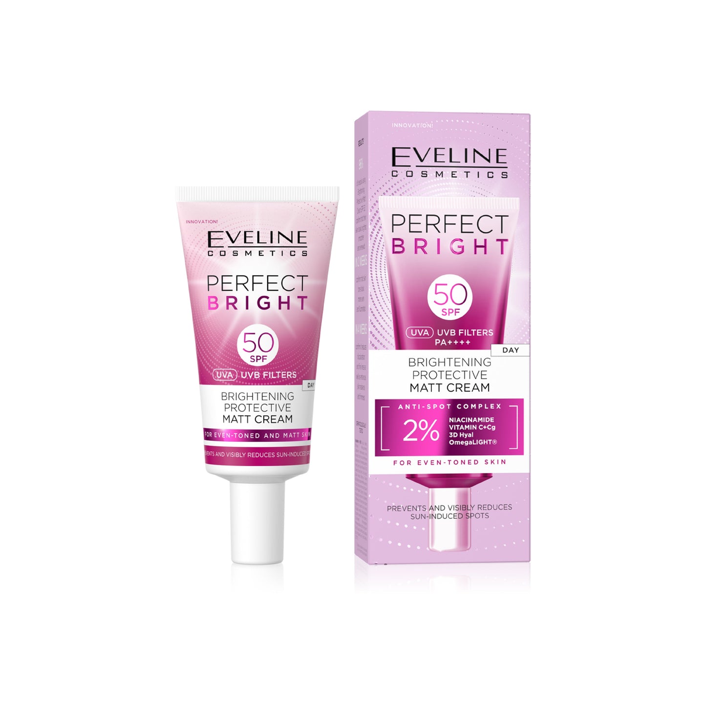 EVELINE PERFECT BRIGHT PROTECTIVE MATT CREAM SPF50 30ML