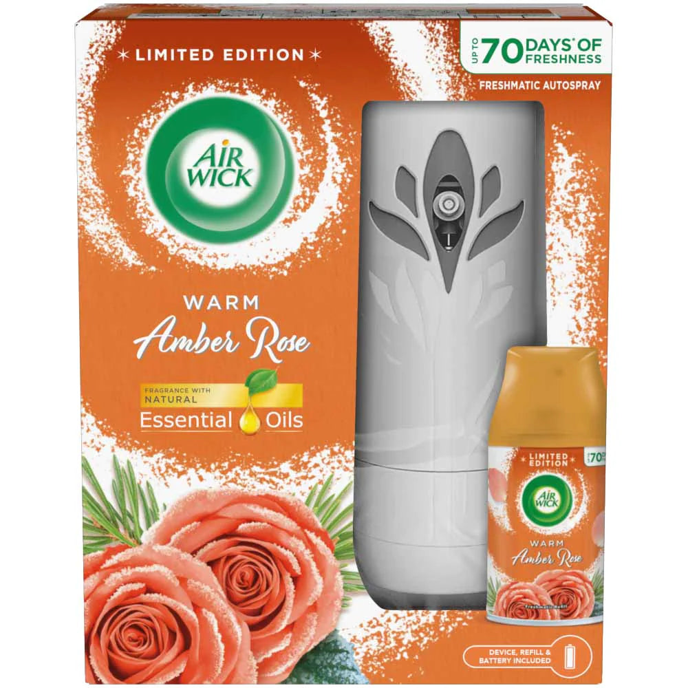 AIR WICK AIR FRESHNER WITH MACHINE WARM AMBER ROSE 250 ML