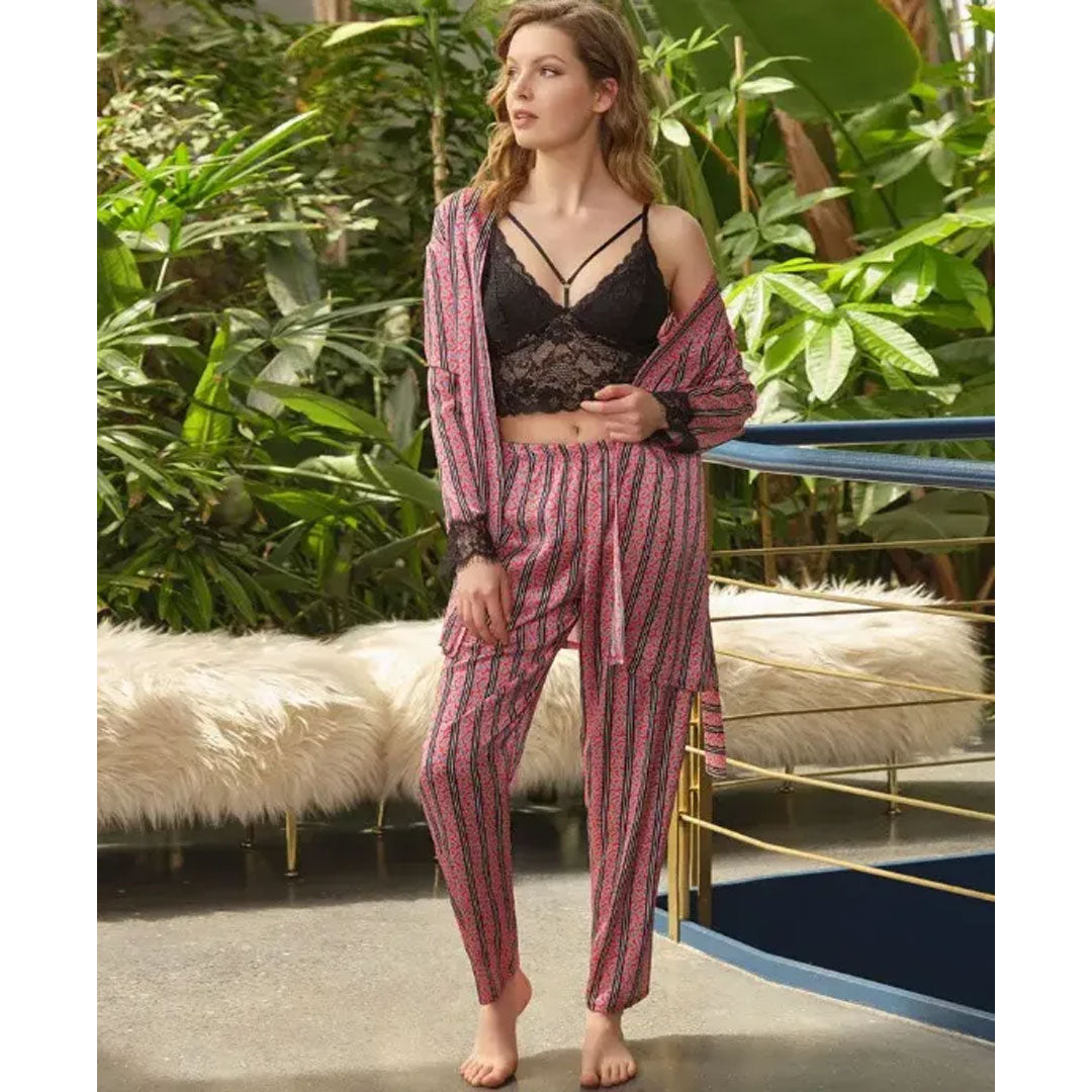 ANIL PAJAMA SUIT WITH ROBE 5644