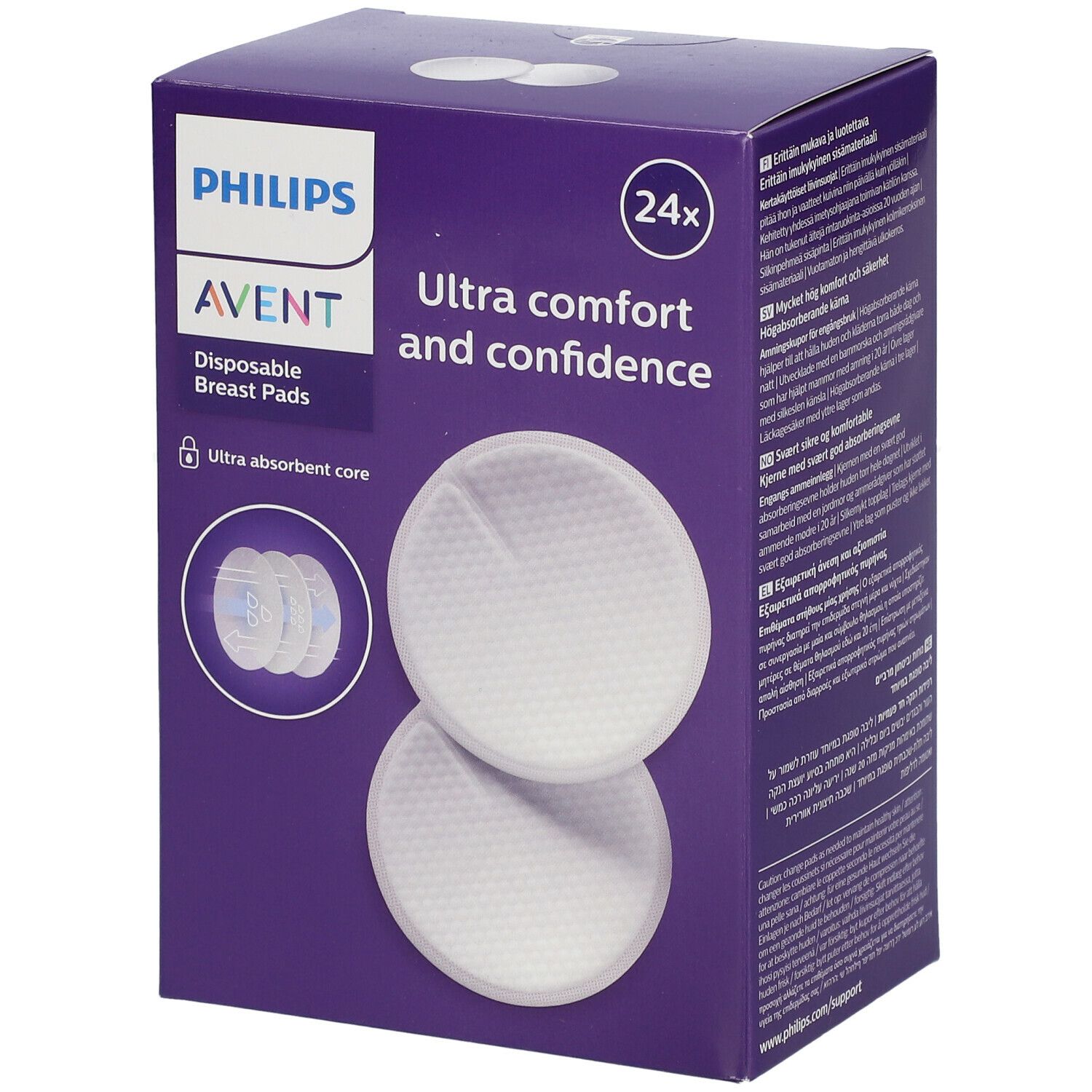 Philips Avent SCF254/60 Lot De 60 Coussinets D'Allaitement Jetables De Jour
