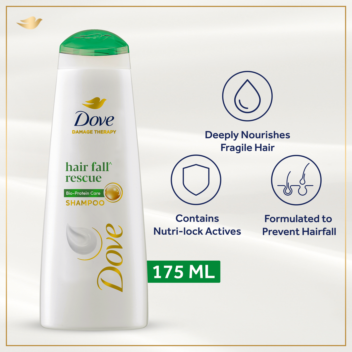 DOVE SHAMPOO NUTRITIVE HAIR FALL RESCUE 175 ML