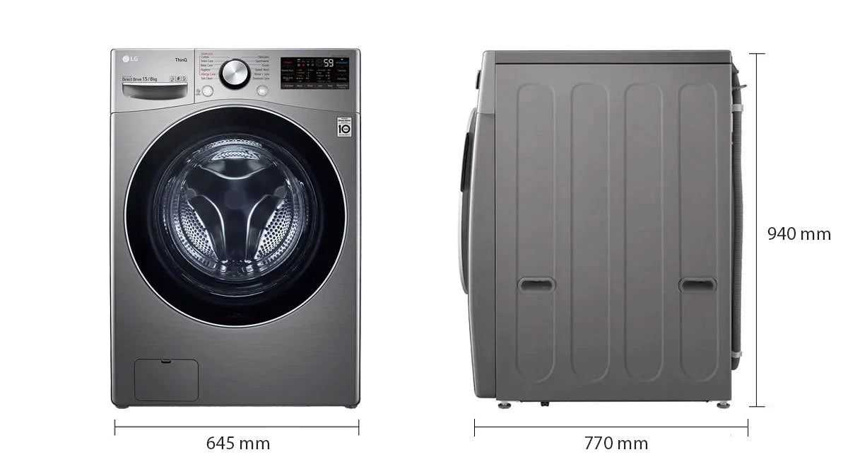 LG WASHING MACHINE 15/8 KG F0L9DGP2S