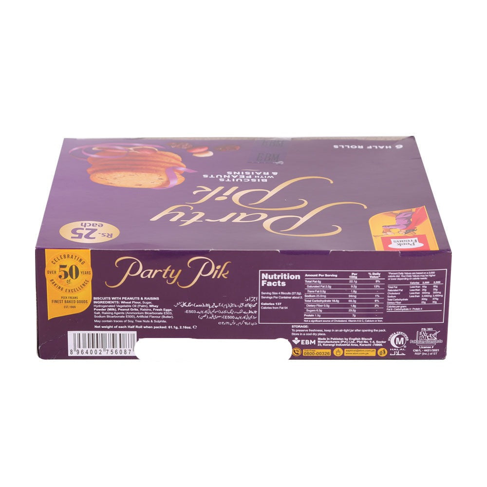 PEEK FREANS PARTY BISCUITS HALF ROLL 54.3 GM-BOX