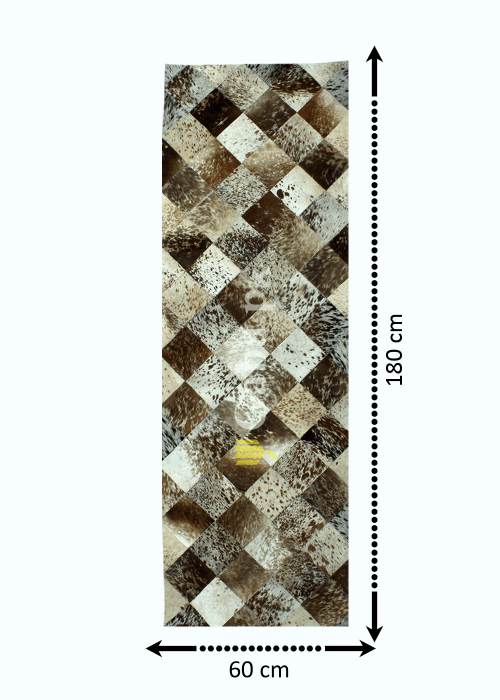 Cow Skin Patchwork Runner 2x6 FT