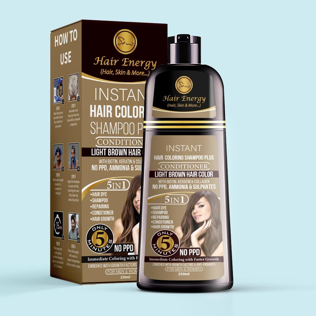 HAIR ENERGY INSTANT HAIR COLORING SHAMPOO + CONDITIONER (LIG