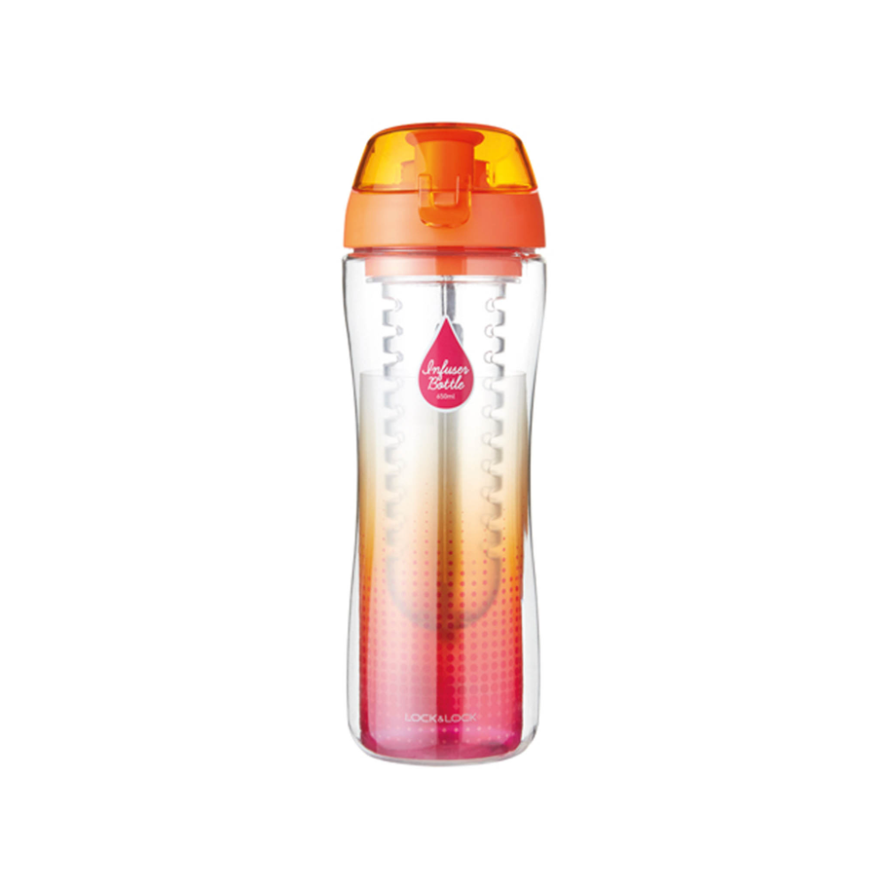 LOCK AND LOCK SPORTS INFUSER BOTTLE ORANGE ABF639IO 650ML