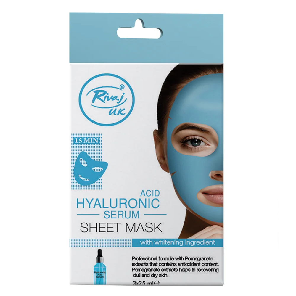 RIVAJ HYALURONIC SERUM SHEET MASK 3X25ML