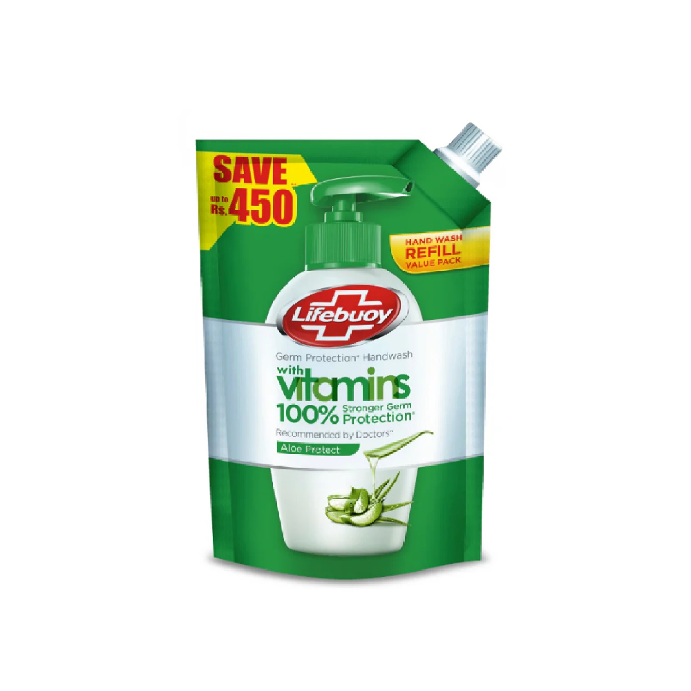 LIFEBUOY HAND WASH POUCH ALOE A1 SOAP 900 ML