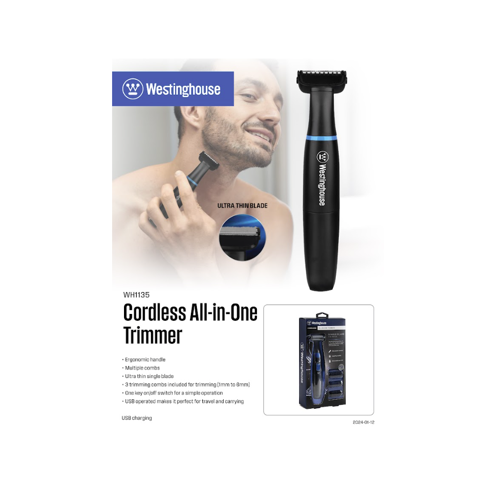 WESTINGHOUSE MEN CORDLESS ALL IN ONE TRIMMER WH1135