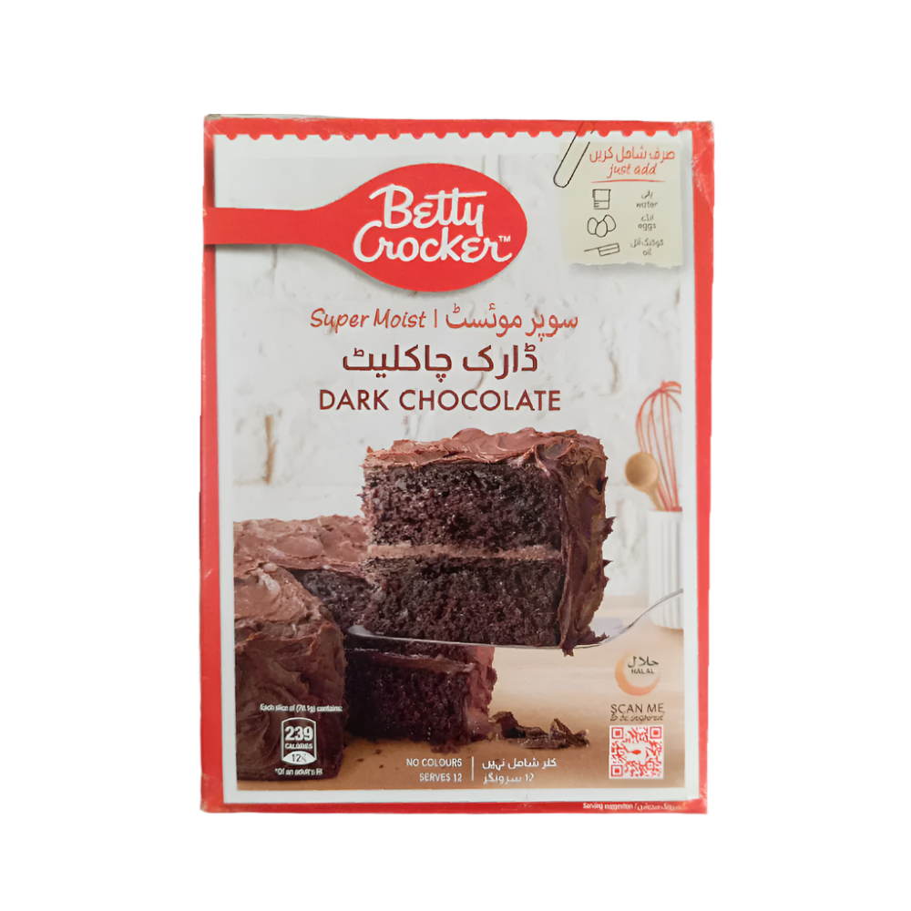 BETTY CROCKER CAKE MIX SUPER MOIST DARK CHOCOLATE 500 GM