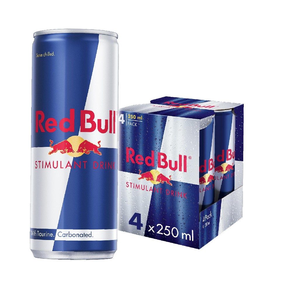 REDBULL ENERGY DRINK WITH TAURINE 4PCS PACK 4X250ML