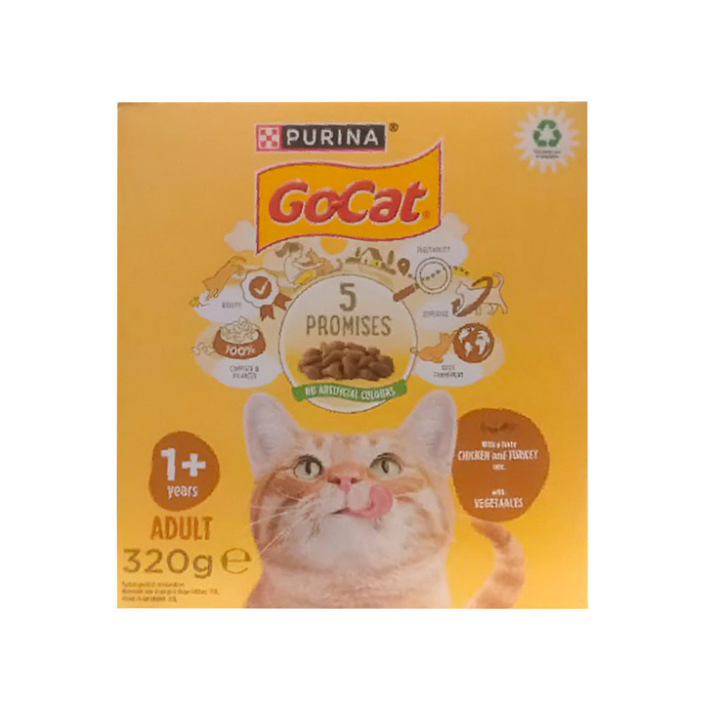 PURINA GO CAT FOOD CHICKEN & TRUKEY W VEGES 1+YEARS 320 GM