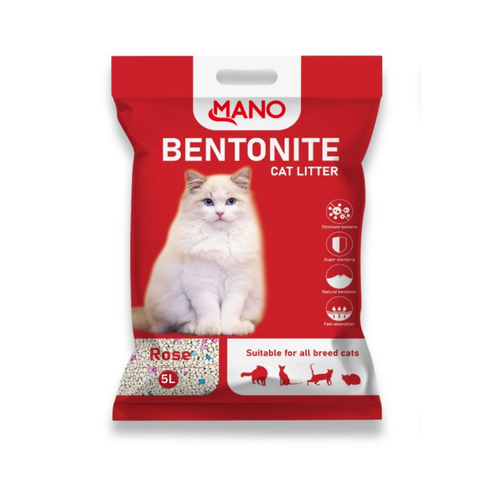 MANO BENTONITE CAT LITTER ROSE 5 LTR