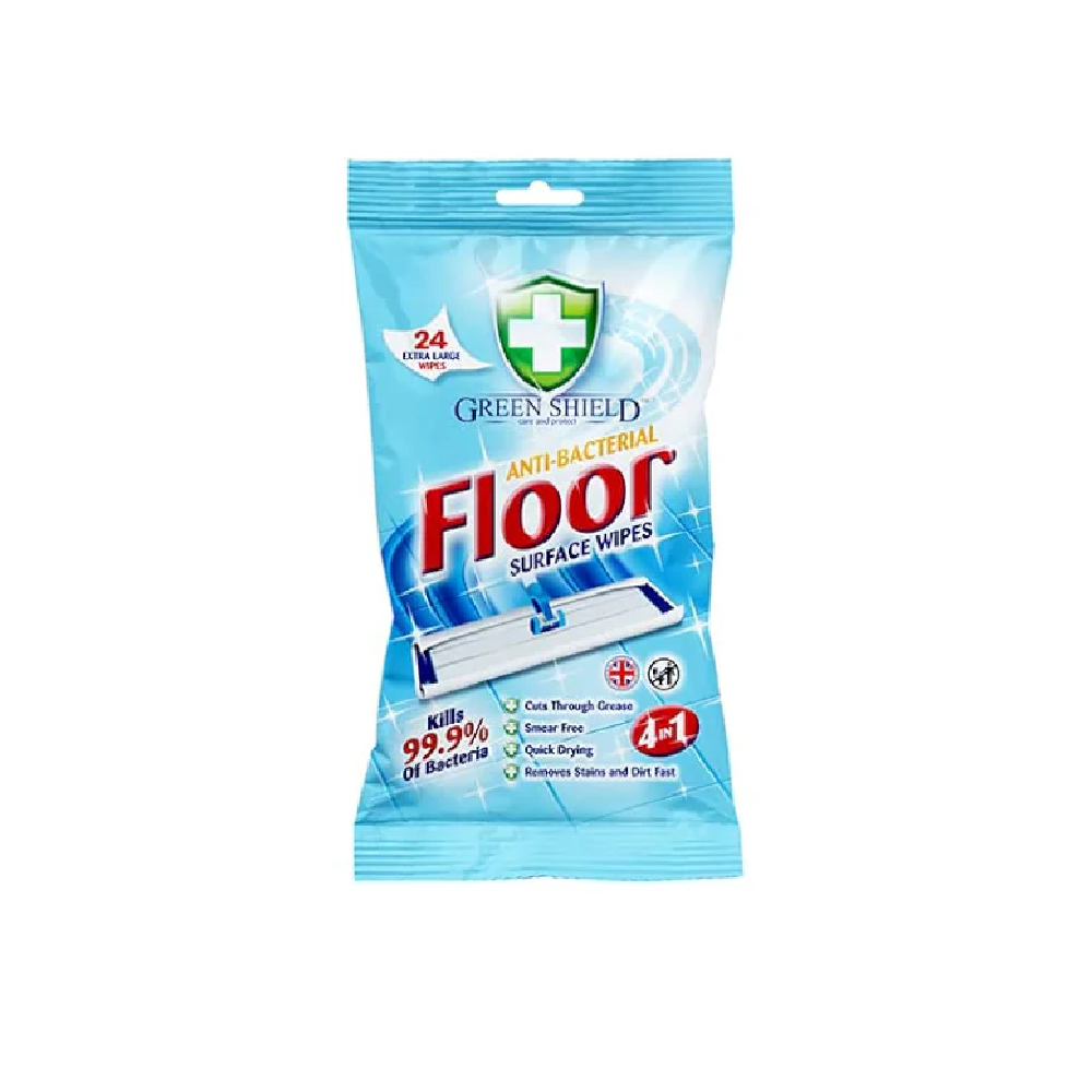 GREEN SHIELD WIPES ANTI BACTERIAL FLOOR SURFACE 4IN1 24PC