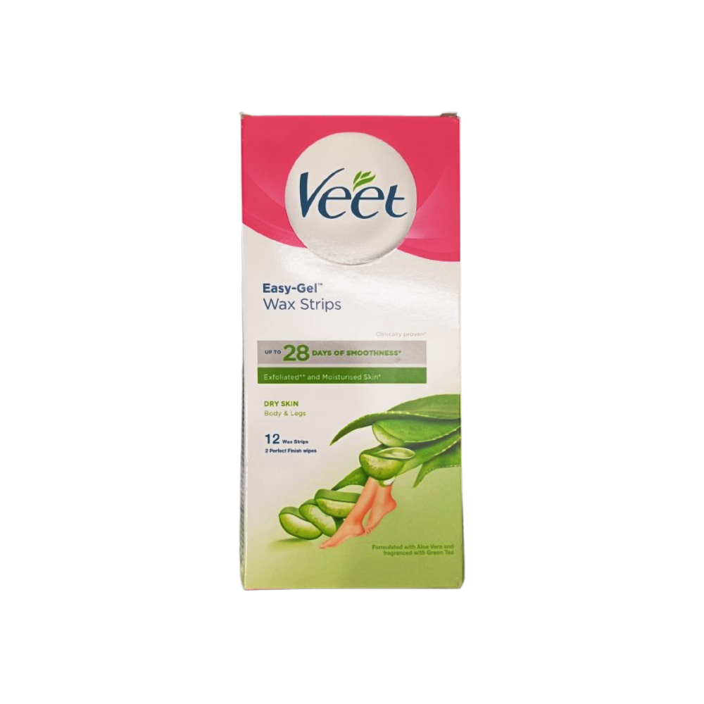 VEET HAIR REMOVER WAX STRIPS DRY SKIN 12 PCS