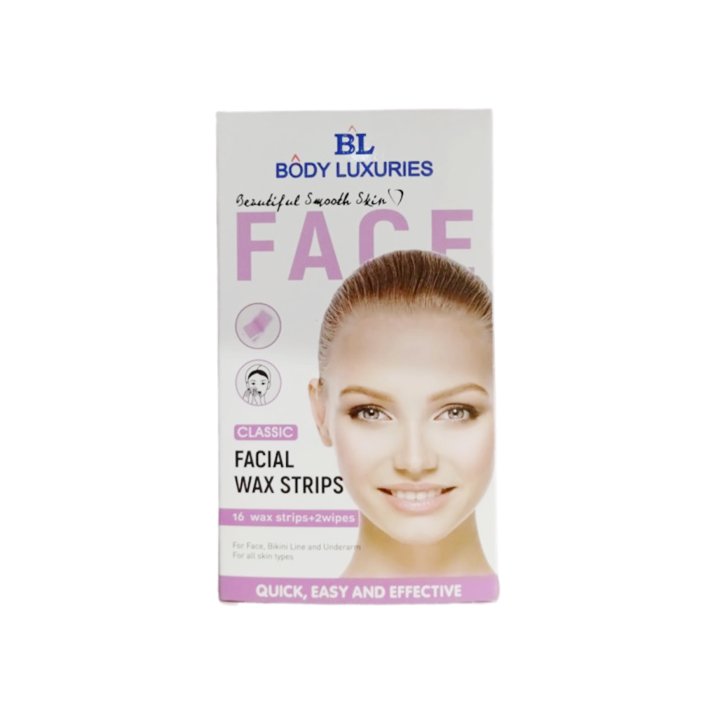 BODY LUXURIES FACIAL WAX STRIPS CLASSIC 16PC