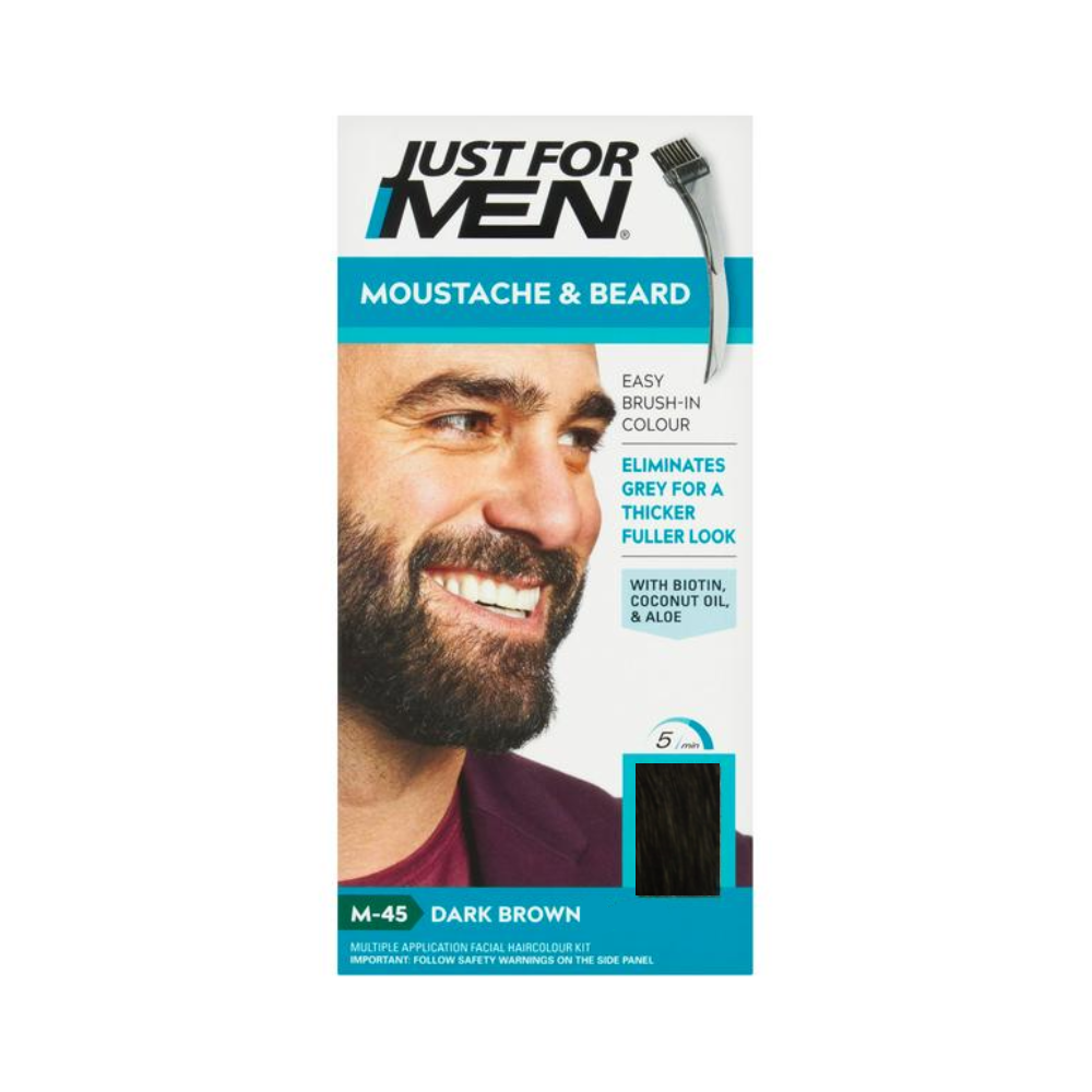 JUST FOR MEN BEARD COLOR GEL DARK BROWN BLACK M45 PC
