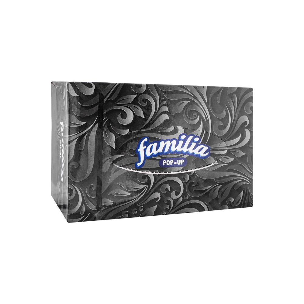 FAMILIA POP UP TISSUES BLACK 150X2 PLY