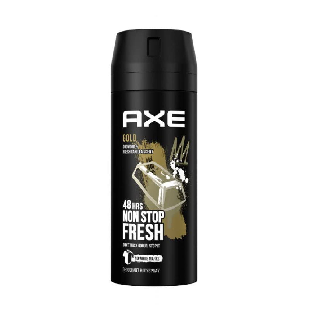 AXE DEODORANT GOLD OUD WOOD FRESH VANILLA SCENT 150 ML