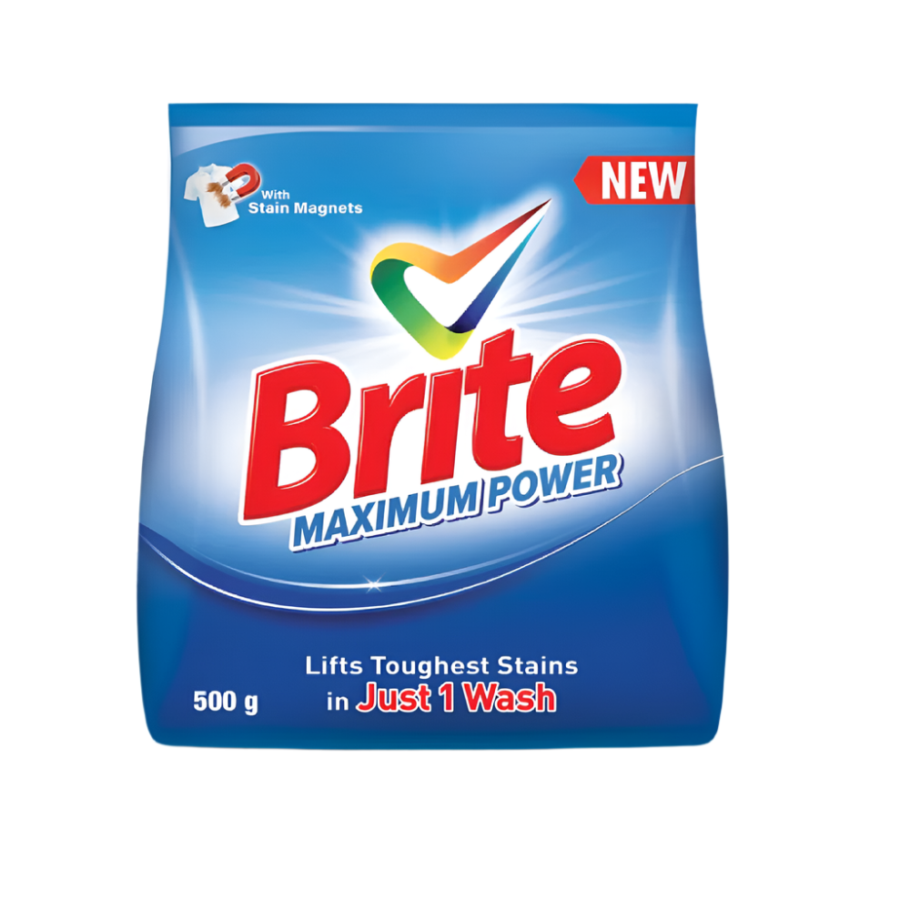 BRITE WASHING POWDER MAXIMUM POWER 500 GM