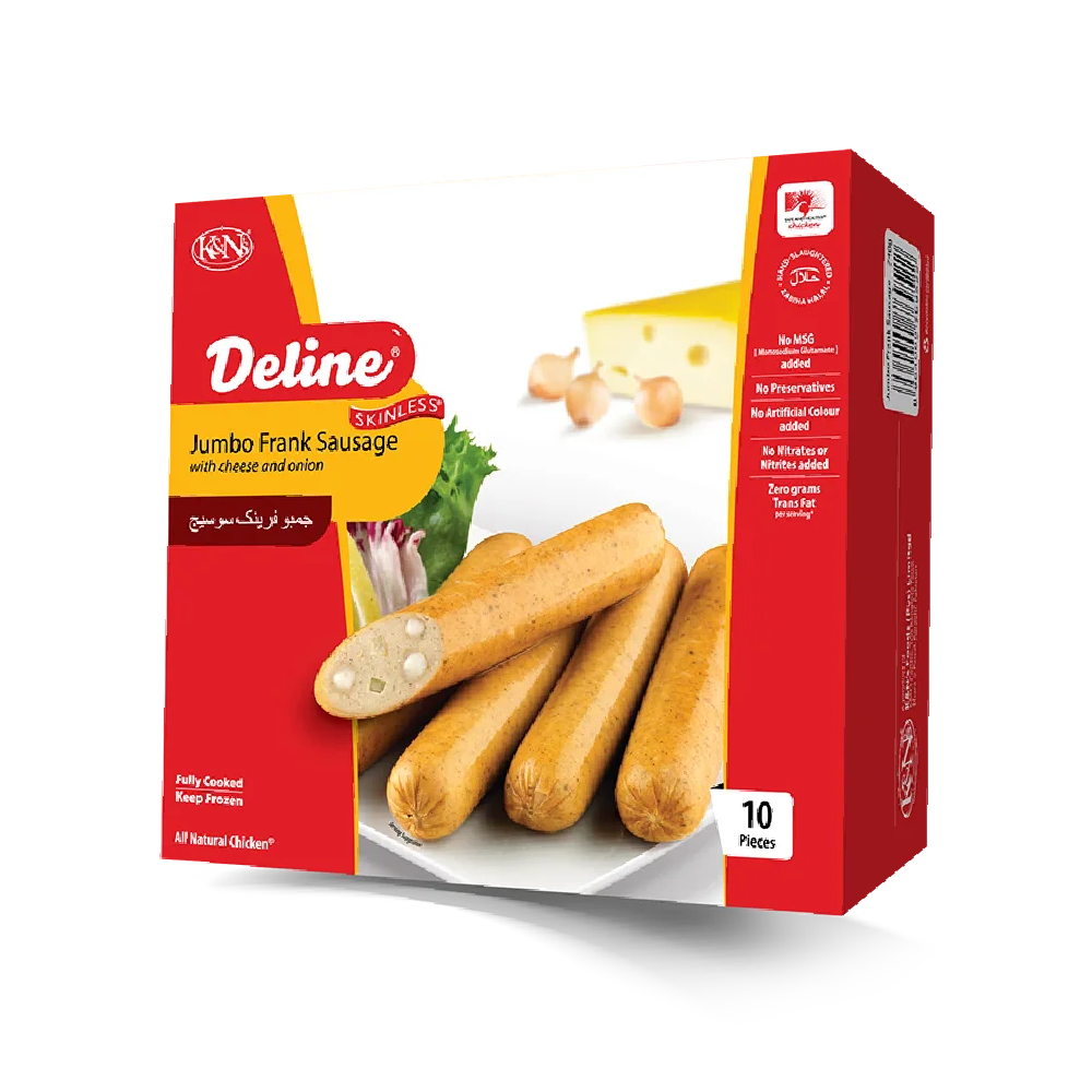 K&N JUMBO FRANK WITH CHEESE AND ONION 740 GM