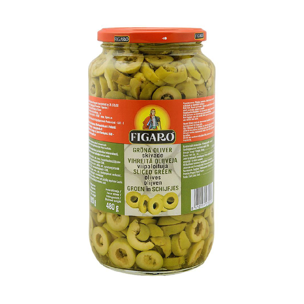 FIGARO OLIVES SLICE GREEN 920 GM