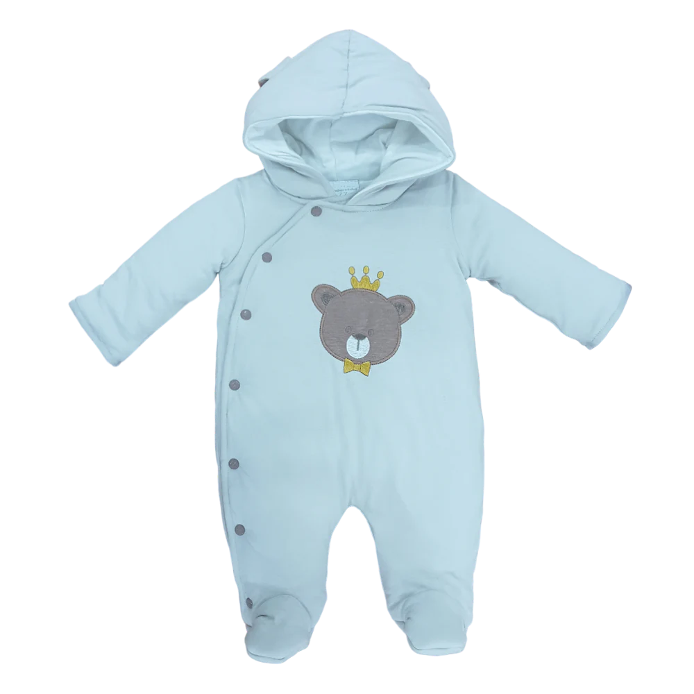 BOYS L/S QUILTED ROMPER HOODED MZW-24 0-3M 241-008