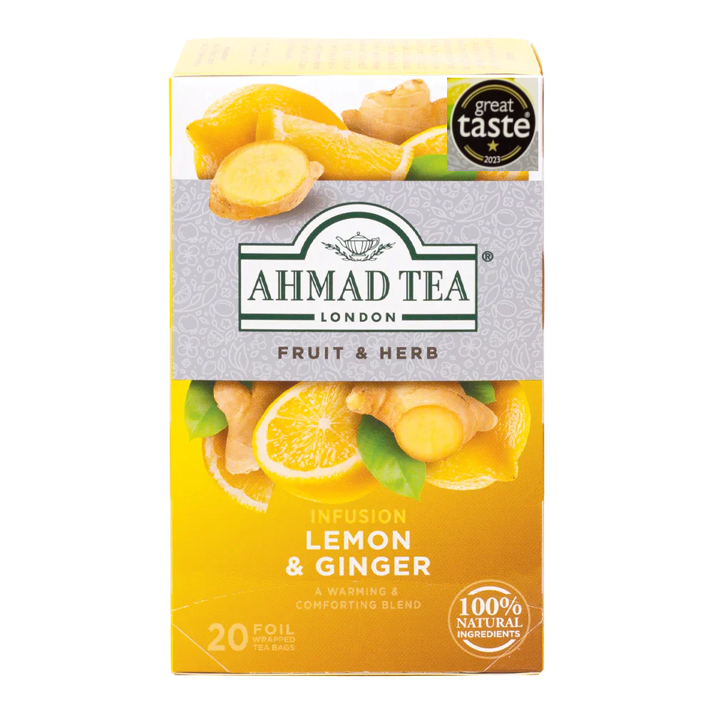 AHMAD TEA BAGS FRUIT & HERB LEMON & GINGER 40 GM