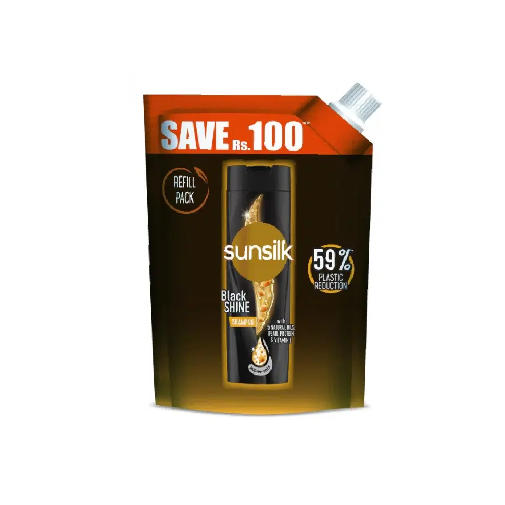 SUNSILK SHAMPOO BLACK SHINE POUCH 360 ML