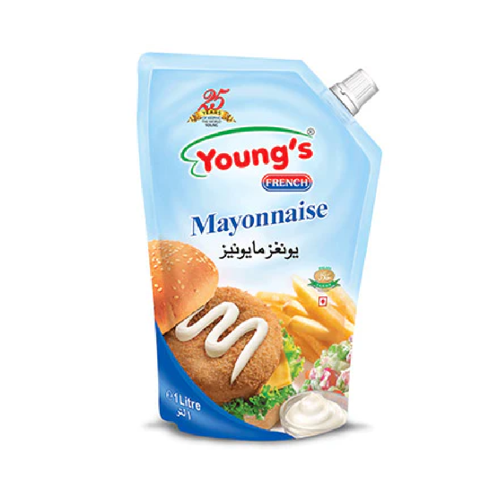 YOUNGS FRENCH MAYONNAISE POUCH 1 LTR