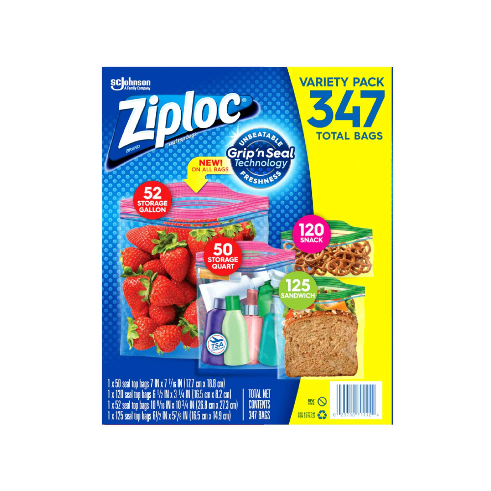 ZIPLOC VARIETY PACK 347 BAGS BASIC