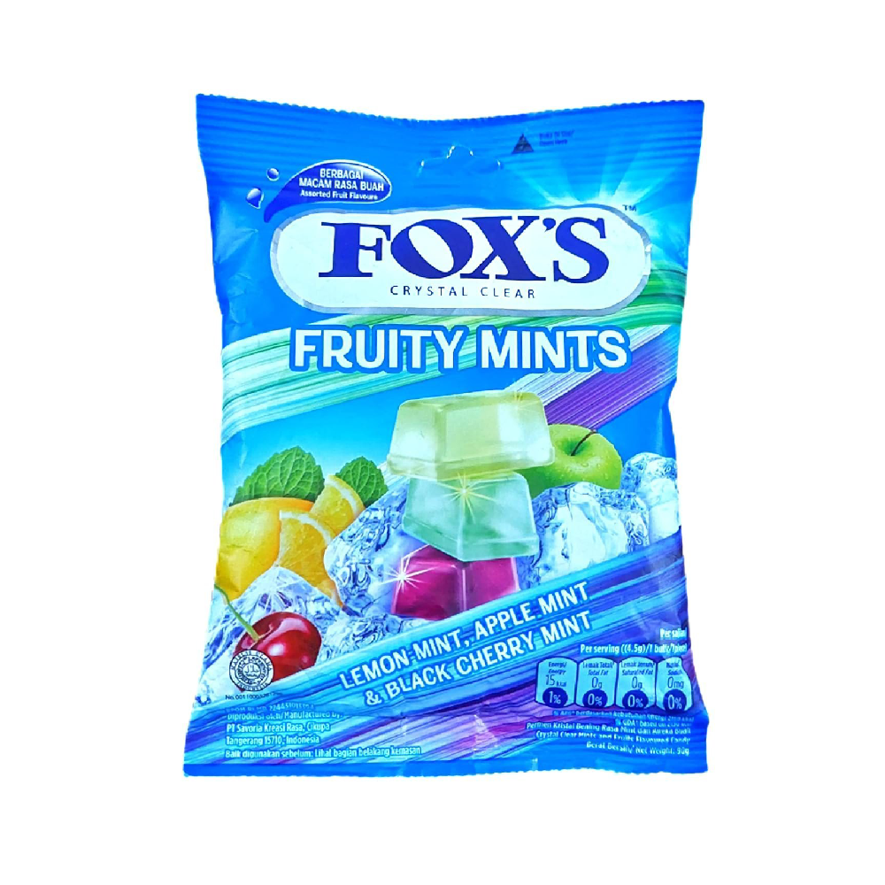 FOXS OVAL CANDY FRUITY MINTS CRYSTAL CLEAR 125 GM