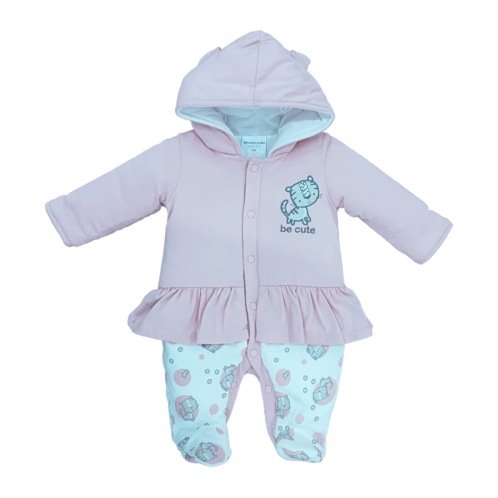 GIRLS L/S QUILTED ROMPER HOODED MZW-24 0-3M 241-019